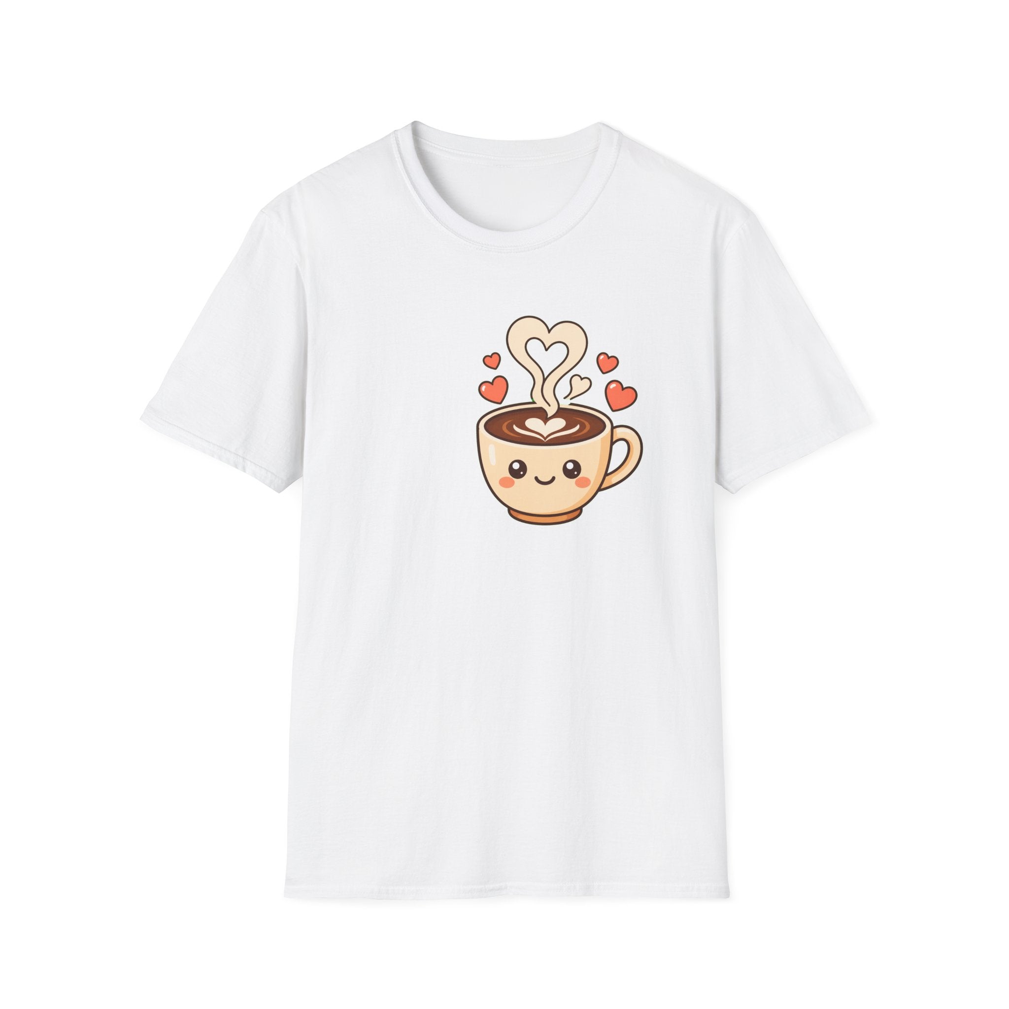 Kawaii Coffee Cup T-Shirt — Cute Heart Latte Art Tee