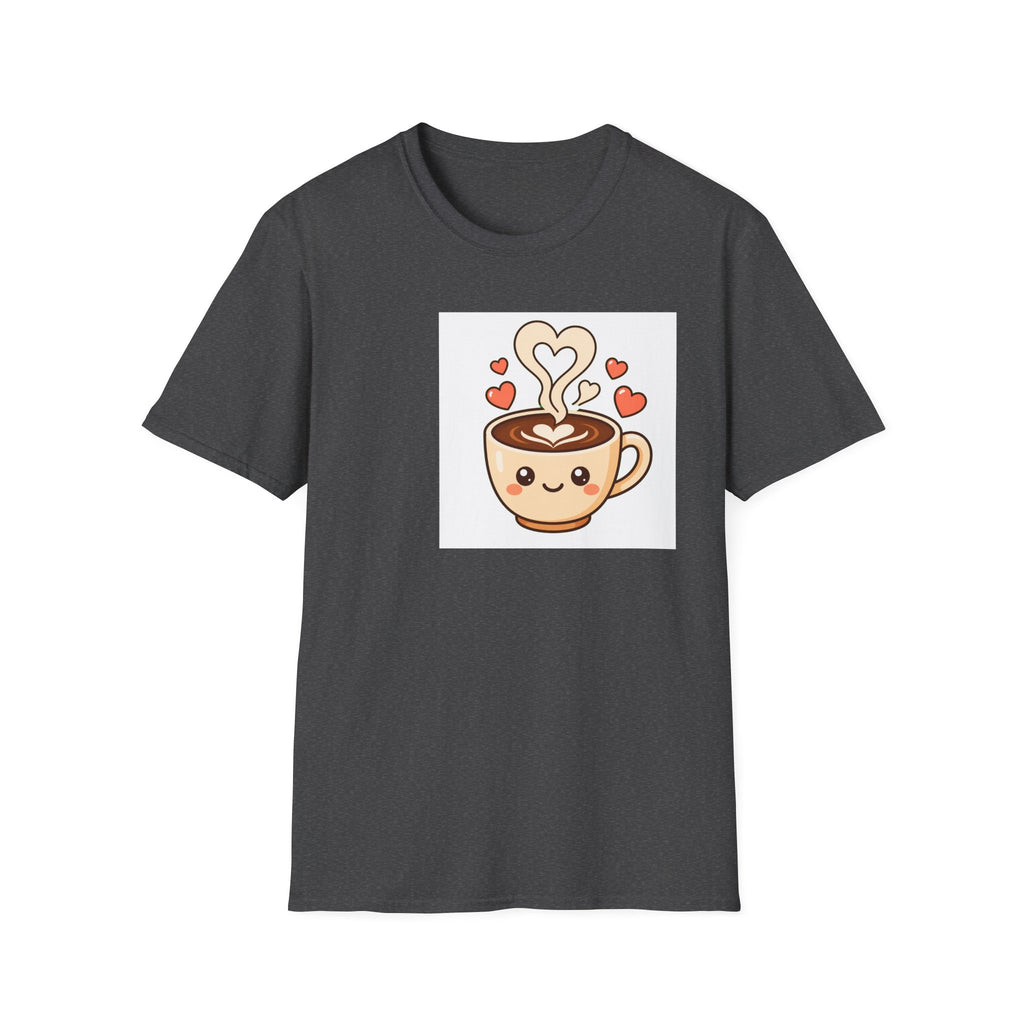 Kawaii Coffee Cup T-Shirt — Cute Heart Latte Art Tee