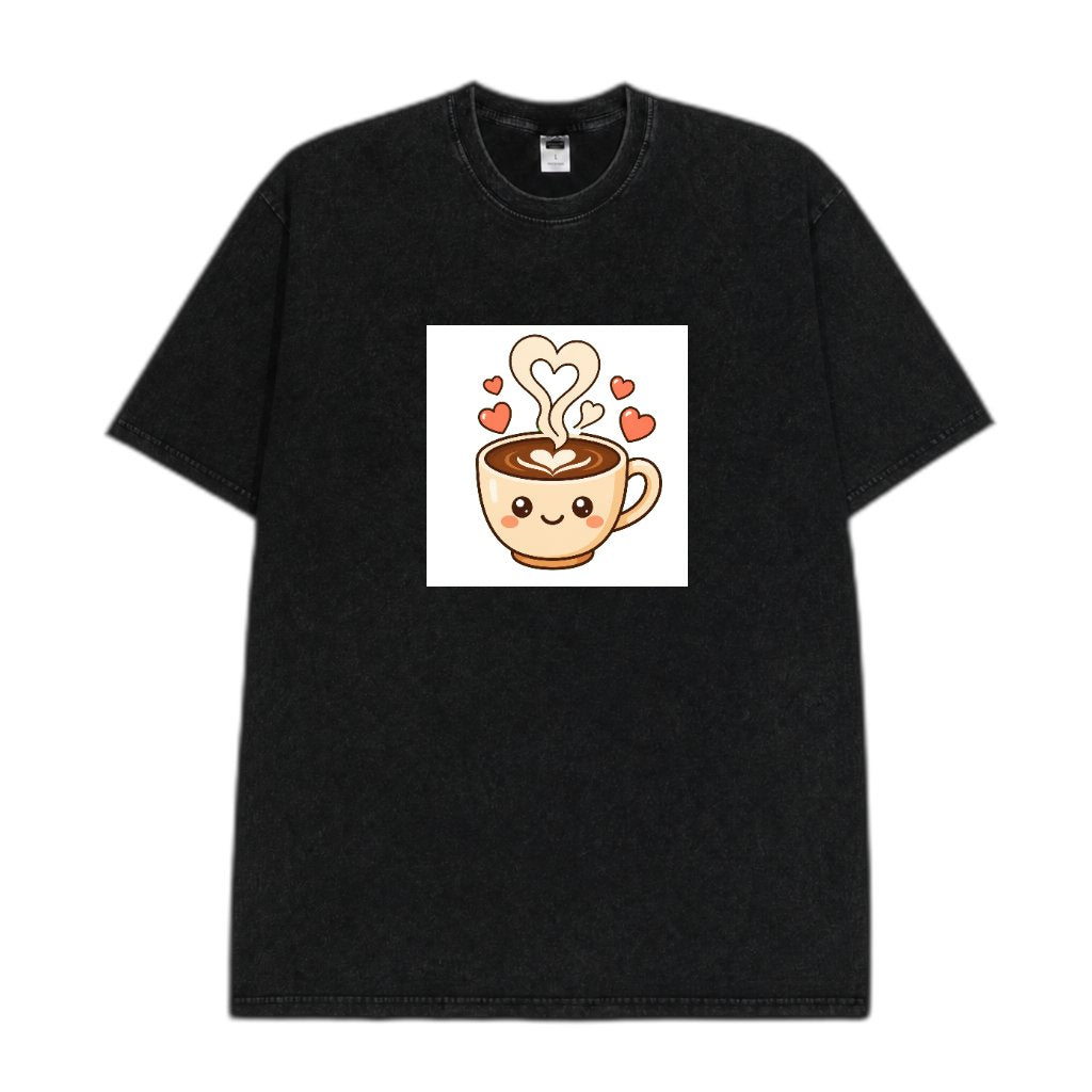 PrintSage 230g Snow-Wash Streetwear T-Shirt SGBMC0103 - vdm_DG004_BL01 Front