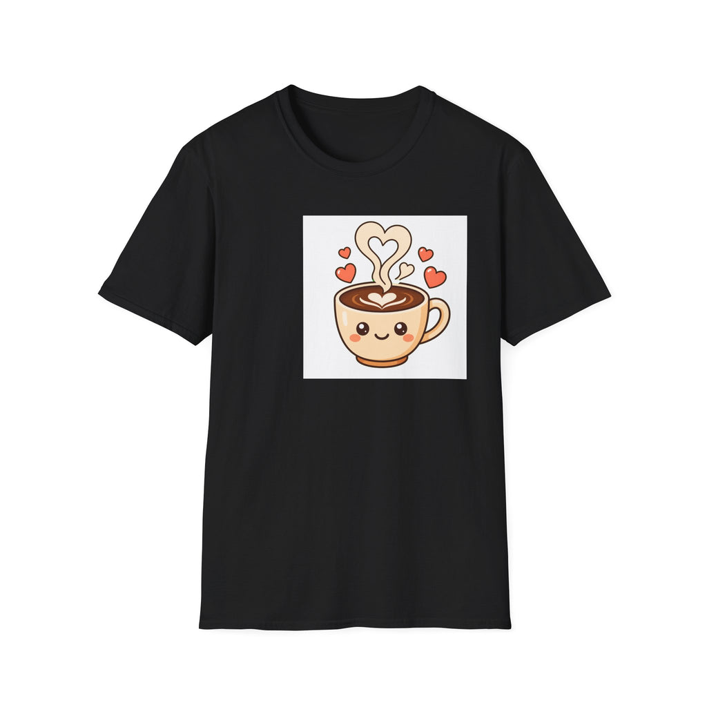 Kawaii Coffee Cup T-Shirt — Cute Heart Latte Art Tee