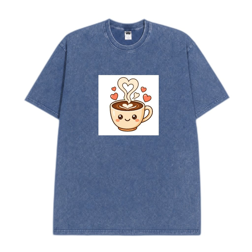 PrintSage 230g Snow-Wash Streetwear T-Shirt SGBMC0103 - vdm_DG004_BU01 Front